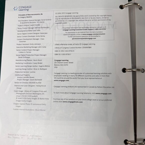 Principles Of Macroeconomics Eighth Edition 2018 Ring Binder N. Gregory Mankiw - Picture 4 of 16